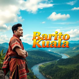 A dynamic and eye-catching poster featuring a male figure representing Barito Kuala