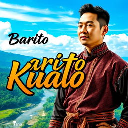 A dynamic and eye-catching poster featuring a male figure representing Barito Kuala