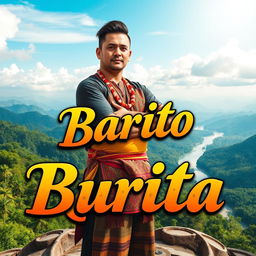 A dynamic and eye-catching poster featuring a male figure representing Barito Kuala