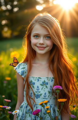 A beautiful young woman named Lila, with long flowing auburn hair cascading down her back