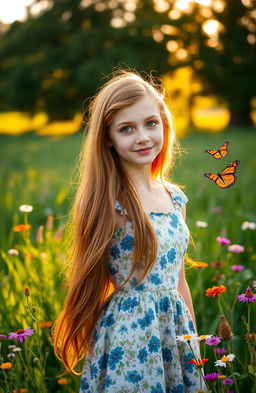 A beautiful young woman named Lila, with long flowing auburn hair cascading down her back