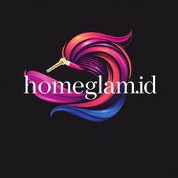 A modern and elegant logo design for a beauty business called 'homeglam