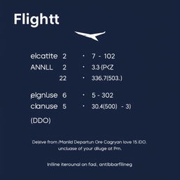 Flight itinerary with details: Departure from Manila (MNL) on August 2, arriving at Cagayan de Oro (CDO) on August 5 at 3 PM