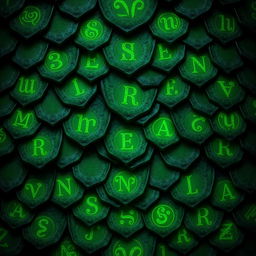 A fantasy art novel cover featuring dark green scales as the central element of the design
