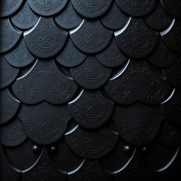 A fantasy art novel cover featuring striking black scales as the primary design element