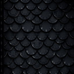 A fantasy art novel cover featuring striking black scales as the primary design element