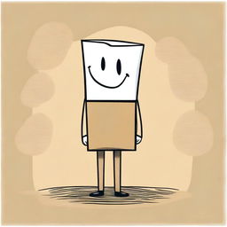 A high-quality digital art image featuring a person with a paper bag over their head