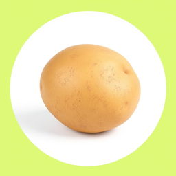 A 3D render of a realistic potato, showcasing its earthy brown skin with realistic texture and subtle imperfections