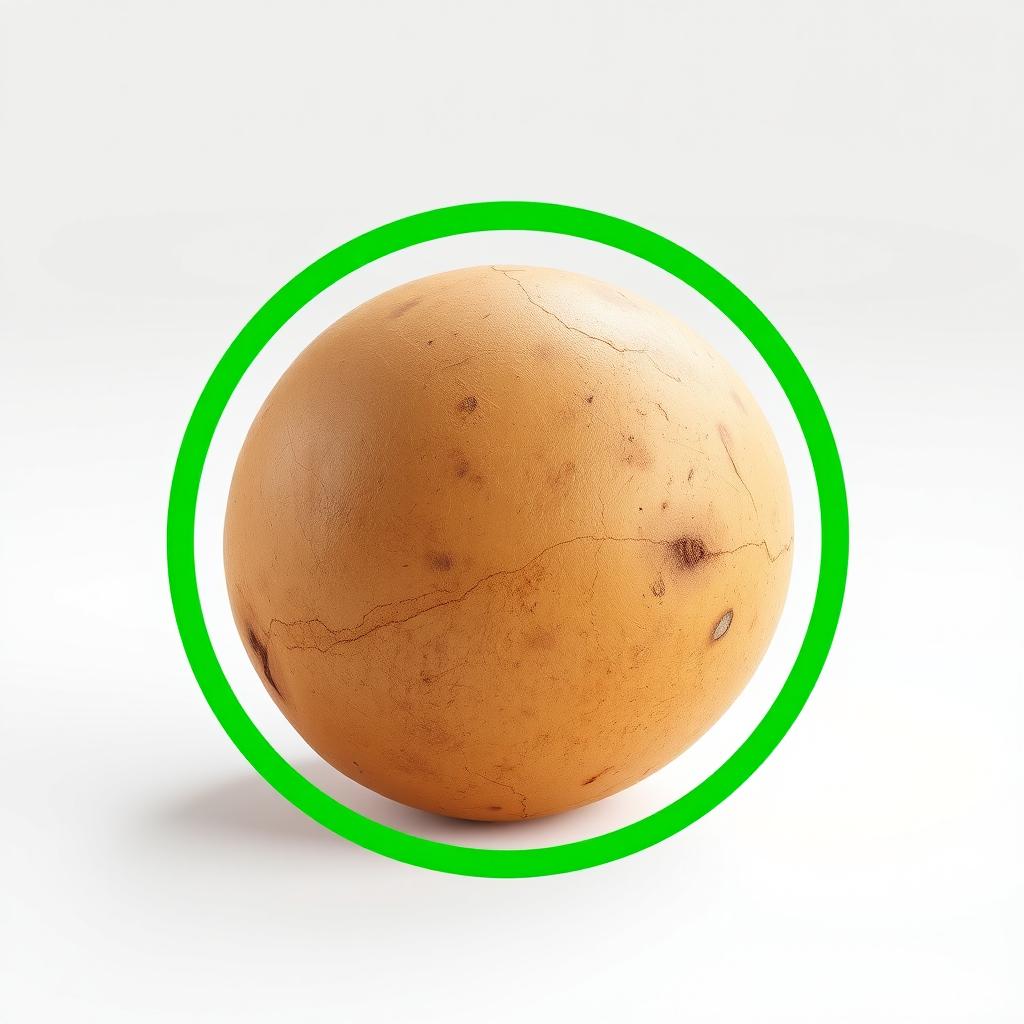 A 3D render of a realistic potato, showcasing its earthy brown skin with realistic texture and subtle imperfections