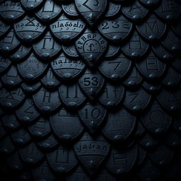 A fantasy art novel cover featuring magnificent black dragon scales as the primary design element