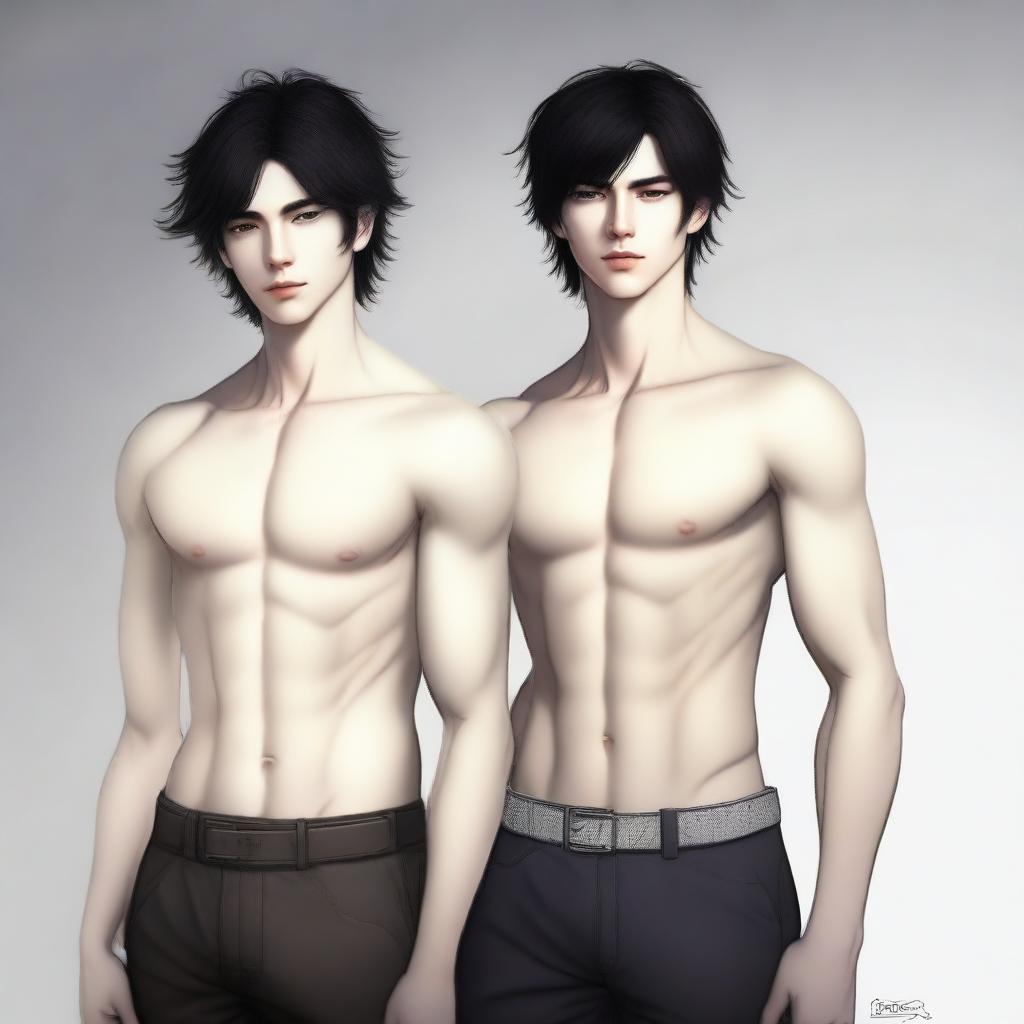 An elegant digital art image portrays two young protagonists, Colin and Eris, both 19 years old