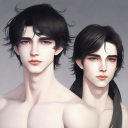 An elegant digital art image portrays two young protagonists, Colin and Eris, both 19 years old