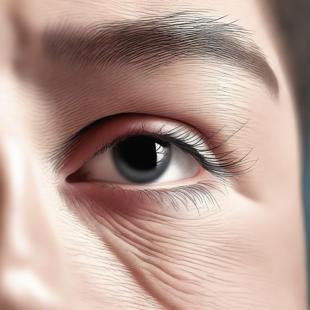 A high-quality, close-up digital art image of a person's nose with hairs protruding from it