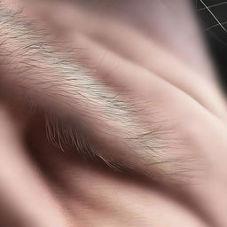 A high-quality, close-up digital art image of a person's nose with hairs protruding from it