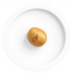 A 3D render of a realistic potato, with its earthy brown skin and textured surface prominently displayed