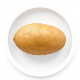 A 3D render of a realistic potato, with its earthy brown skin and textured surface prominently displayed