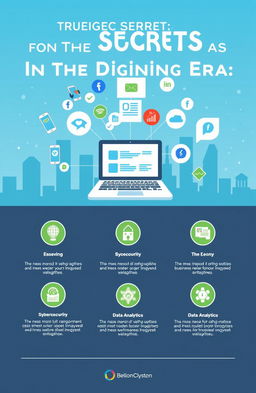 A visually engaging infographic showcasing the secrets of successfully running a business in the digital era