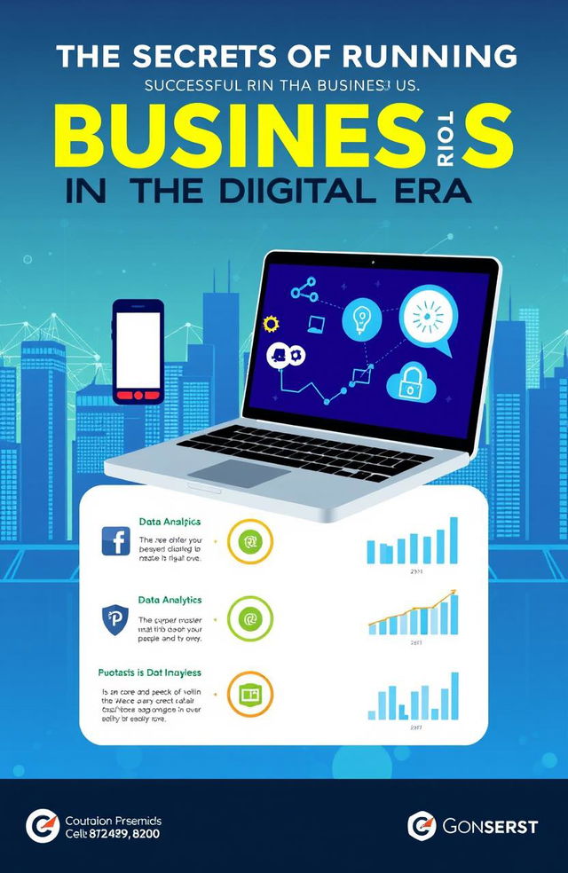 A visually engaging infographic showcasing the secrets of successfully running a business in the digital era