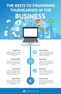 A visually engaging infographic showcasing the secrets of successfully running a business in the digital era