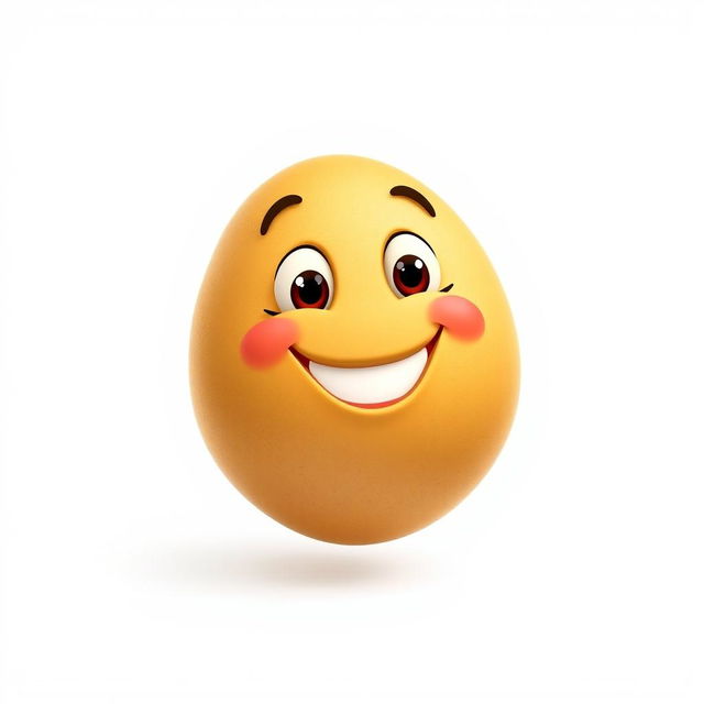 A 3D cartoon potato with a friendly expression on a pure white background