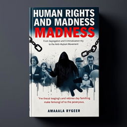 A powerful and thought-provoking book cover for 'Human Rights and Madness: From Segregation and Criminalization to the Anti-Asylum Movement'