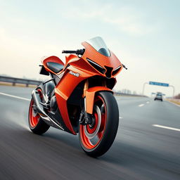 A stunning 3D rendering of a futuristic 1400 cm3 Benelli racing motorcycle, showcasing its unique design