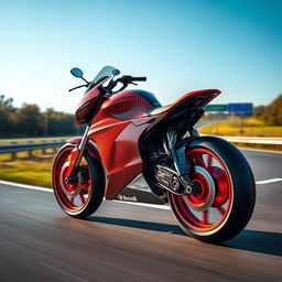 A stunning 3D rendering of a futuristic 1400 cm3 Benelli racing motorcycle, showcasing its unique design