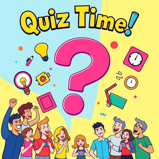 A vibrant and engaging poster illustrating a fun quiz competition