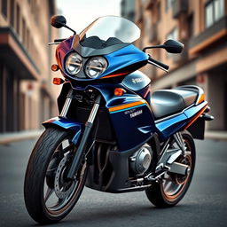 An impressive 3D rendering of the Yamaha GTX 1000 motorcycle, highlighting its classic yet sporty design
