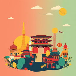 An engaging Instagram wallpaper sized background themed around cultural visits