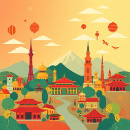 An engaging Instagram wallpaper sized background themed around cultural visits