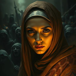 An evocative image depicting the torturous oppression faced by Sumayyah binti Khayyat at the hands of the Quraysh in Makkah