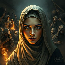 An evocative image depicting the torturous oppression faced by Sumayyah binti Khayyat at the hands of the Quraysh in Makkah