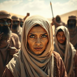 A powerful image depicting Sumayyah binti Khayyat and her family being forced out into the scorching desert of Makkah