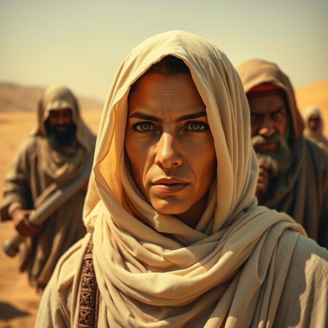 A powerful image depicting Sumayyah binti Khayyat and her family being forced out into the scorching desert of Makkah