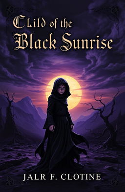 A dark fantasy book cover titled 'Child of the Black Sunrise'