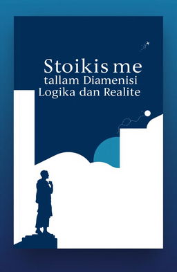 Book cover design for 'Stoikisme dalam Dimensi Logika dan Realita' featuring a minimalist and philosophical aesthetic