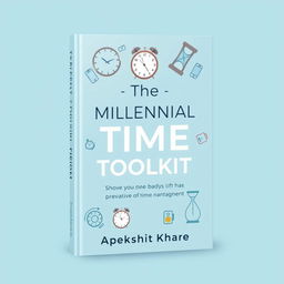 A captivating and modern cover design for the self-help book 'The Millennial Time Toolkit' by Apekshit Khare, focusing on the theme of effective time management