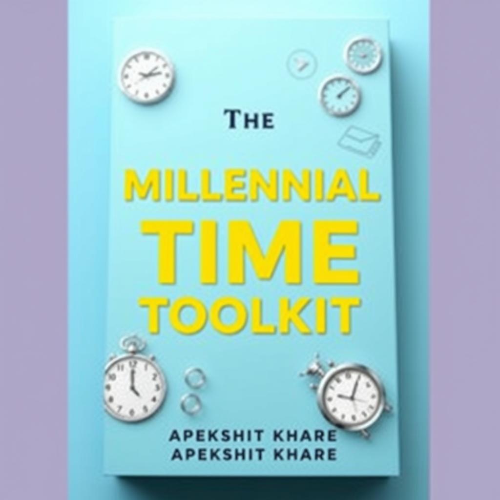 A captivating and modern cover design for the self-help book 'The Millennial Time Toolkit' by Apekshit Khare, focusing on the theme of effective time management