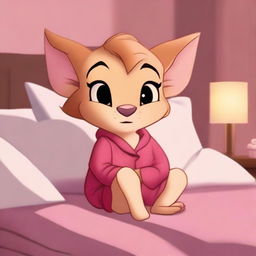 This is a high-quality digital art depicting Nala, a character in the style of Disney, in her pyjamas