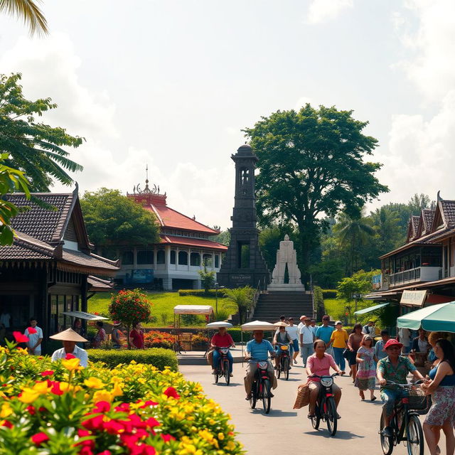 A scenic view of Kota Kediri, Indonesia, capturing its rich culture and vibrant atmosphere