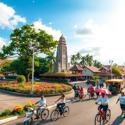A scenic view of Kota Kediri, Indonesia, capturing its rich culture and vibrant atmosphere