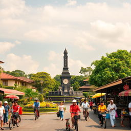 A scenic view of Kota Kediri, Indonesia, capturing its rich culture and vibrant atmosphere