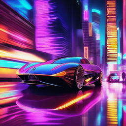 A digital art representation of a futuristic car concept