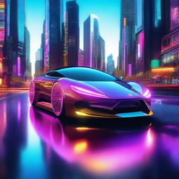 A digital art representation of a futuristic car concept