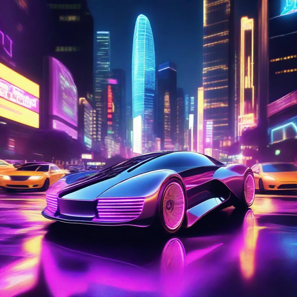 A digital art representation of a futuristic car concept