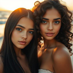 A mesmerizing scene featuring two girls together