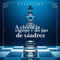 A book cover design for the title "A ciência do jogo de xadrez", featuring an elegant and intellectual aesthetic