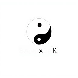 A high-quality logo design featuring the yin and yang symbol at its center, integrated creatively with the name 'BANGxSAKI'
