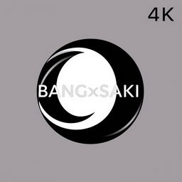 A high-quality logo design featuring the yin and yang symbol at its center, integrated creatively with the name 'BANGxSAKI'